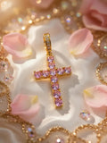 14K PINK CROSS PENDANT
