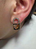 14K HEART LOCK HUGGIE HOOP EARRING X000029842
