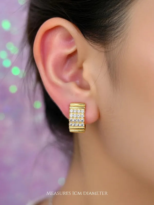 14K CLEAR HUGGIE EARRING X001224540