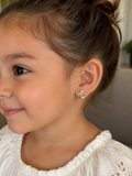 14K CLEAR BUTTERFLY HUGGIE EARRING RK-30380003A