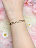 14K DIAMOND-CUT CURB 4.5-21+5CM ANKLET LCC-27210602
