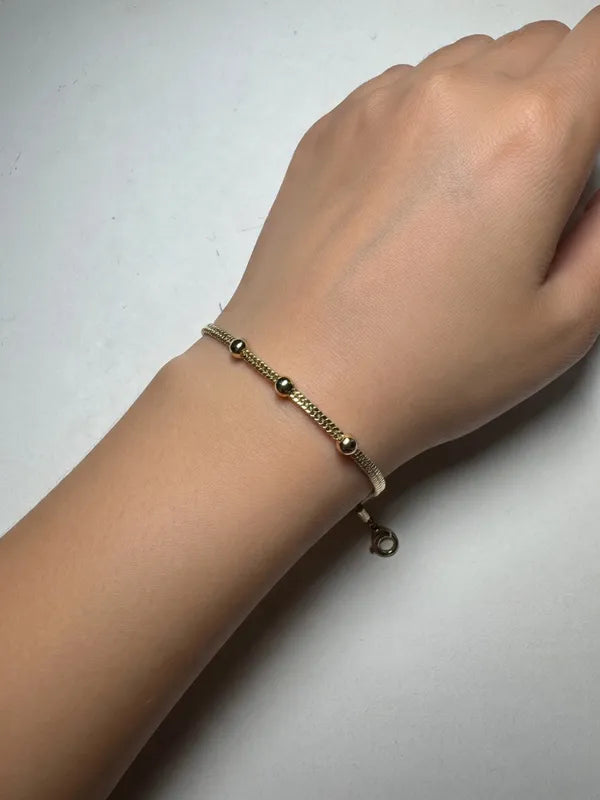 14K MULTI-STRAND GOLD SATELLITE 4N-21+5CM ANKLET LCC-30310015