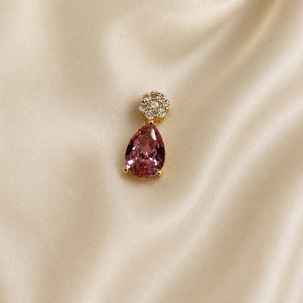 14K PINK TEARDROP PENDANT