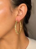 14K TWISTED HOOP EARRING 55MM X000803540