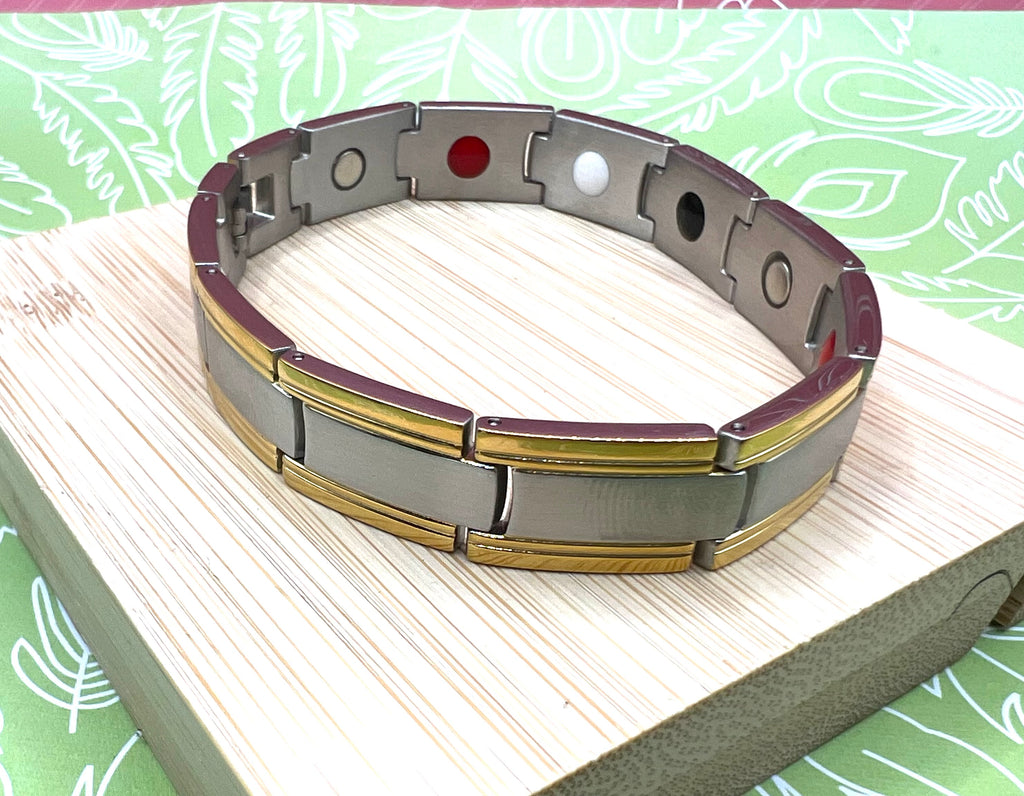 14k Unisex Two Tone Magnet  Bracelet XHT-BO807