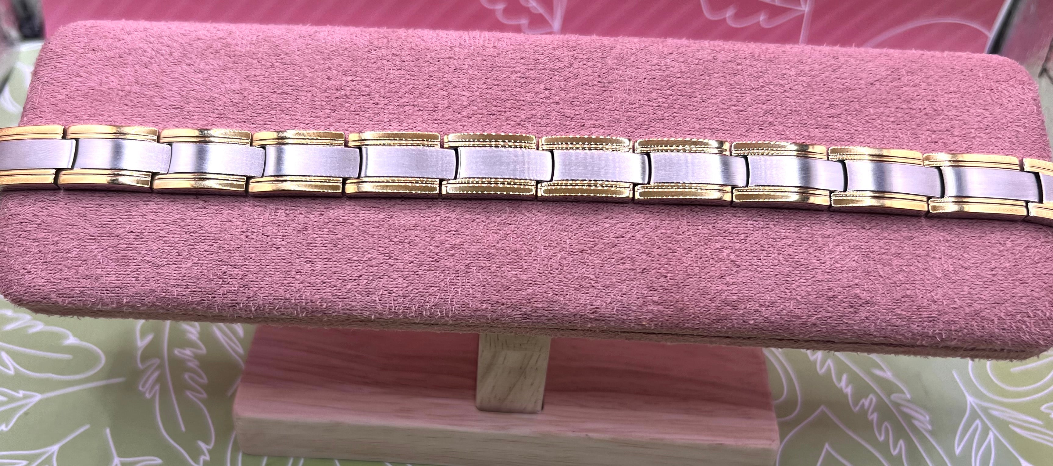 14k Unisex Two Tone Magnet  Bracelet XHT-BO807