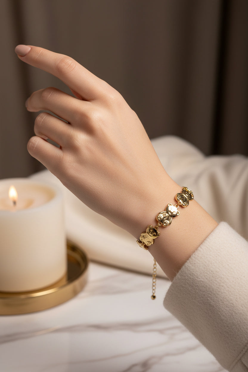 14K BEAR BRACELET BWF-0232-16+3CM X001191720