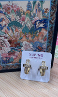 14k Cross Huggie TEYX-8337