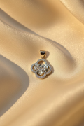 14K CLOVER NUGGET HEART PENDANT GS-21570001