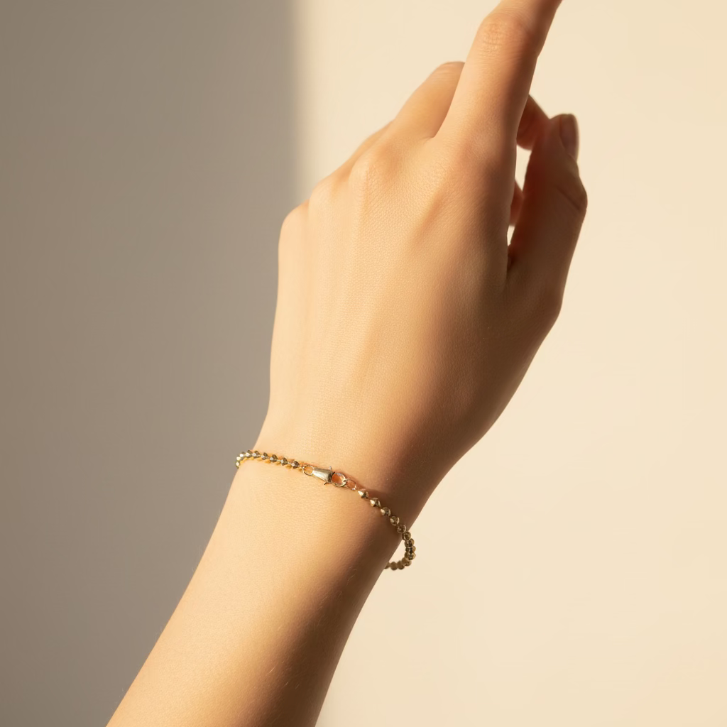 14K 7.5IN BEAD CHAIN BRACELET 3N-19CM LCC-44710001