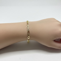 14K 6IN DIAMOND CUT FIGARO BRACELET 3N-YOUTH LCC-27230072