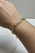 14K 8.25IN DIAMOND CUT FIGARO BRACELET LCC-27230066