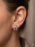 14K ISNP CHANEL PERFUME BOTTLE MOTIF EARRING
