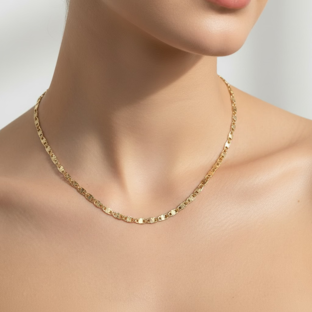 14K 22IN+EXT STARBURST VALENTINO NECKLACE CHAIN 2N-55CM LCC-29470019