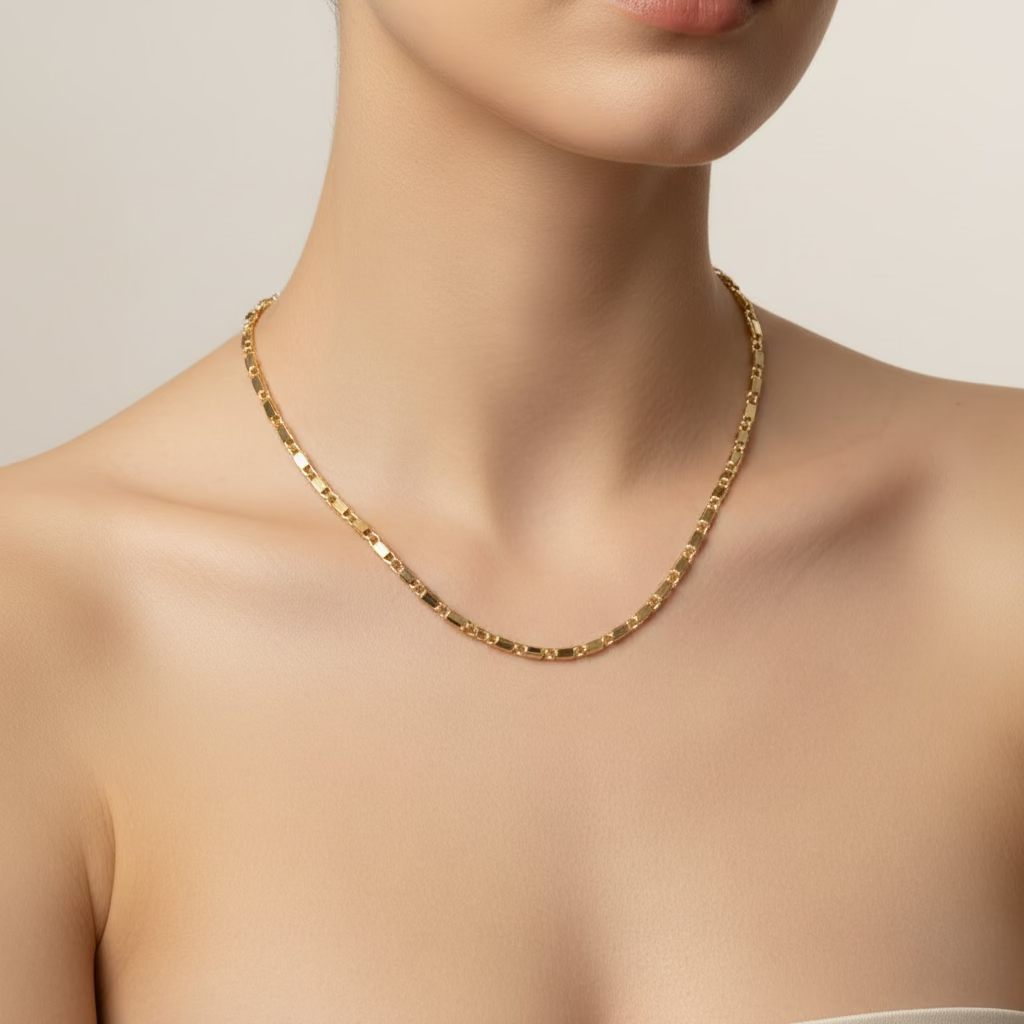 14K MIRROR FINISH VALENTINO NECKLACE CHAIN 2N-50CM LCC-30090026