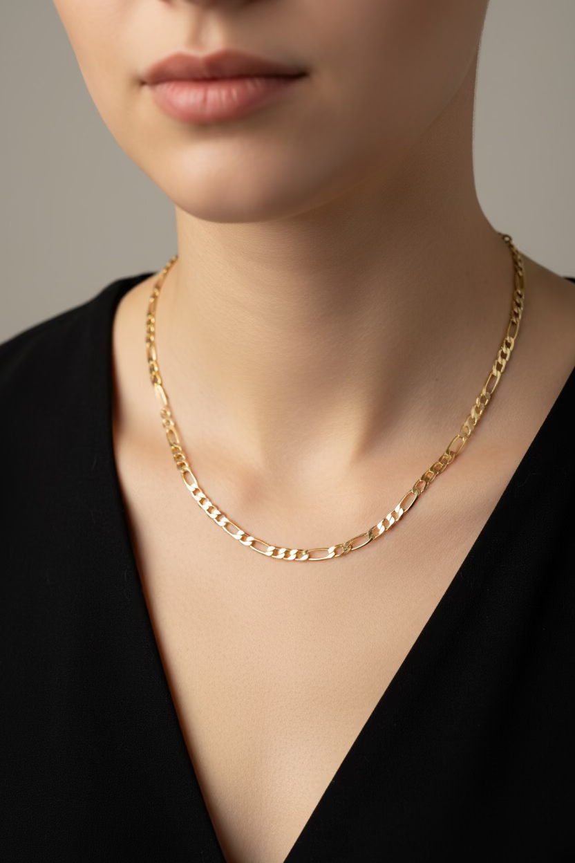 14K 20IN FIGARO NECKLACE CHAIN 3N-50CM LCC-27180047