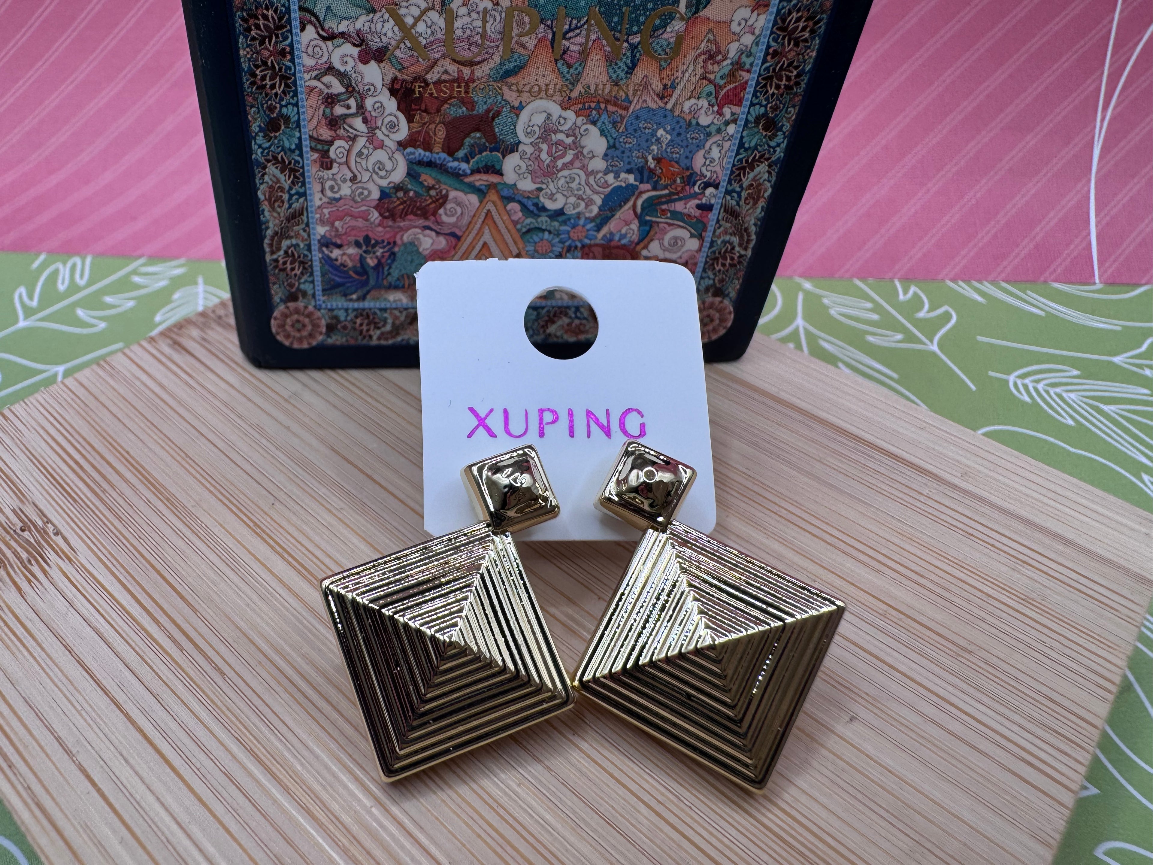14K ABS Square Shape Earing