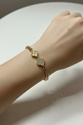 14K CLEAR CLOVER CUBAN-TENNIS BRACELET RQ375