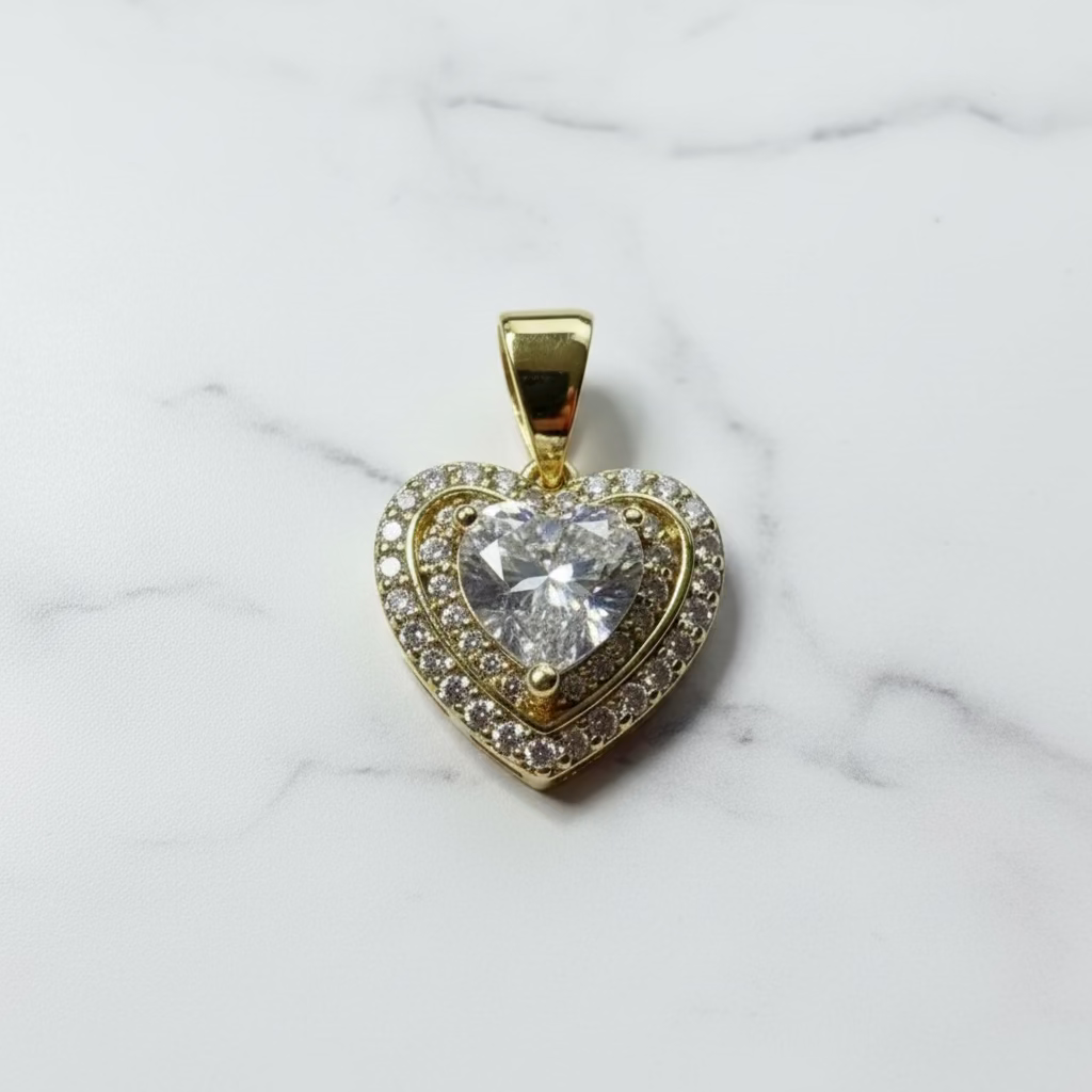 14K HEART PENDANT - CLEAR X001151061