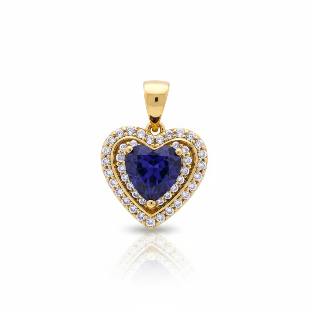 14K HEART PENDANT - PURPLE X001153479