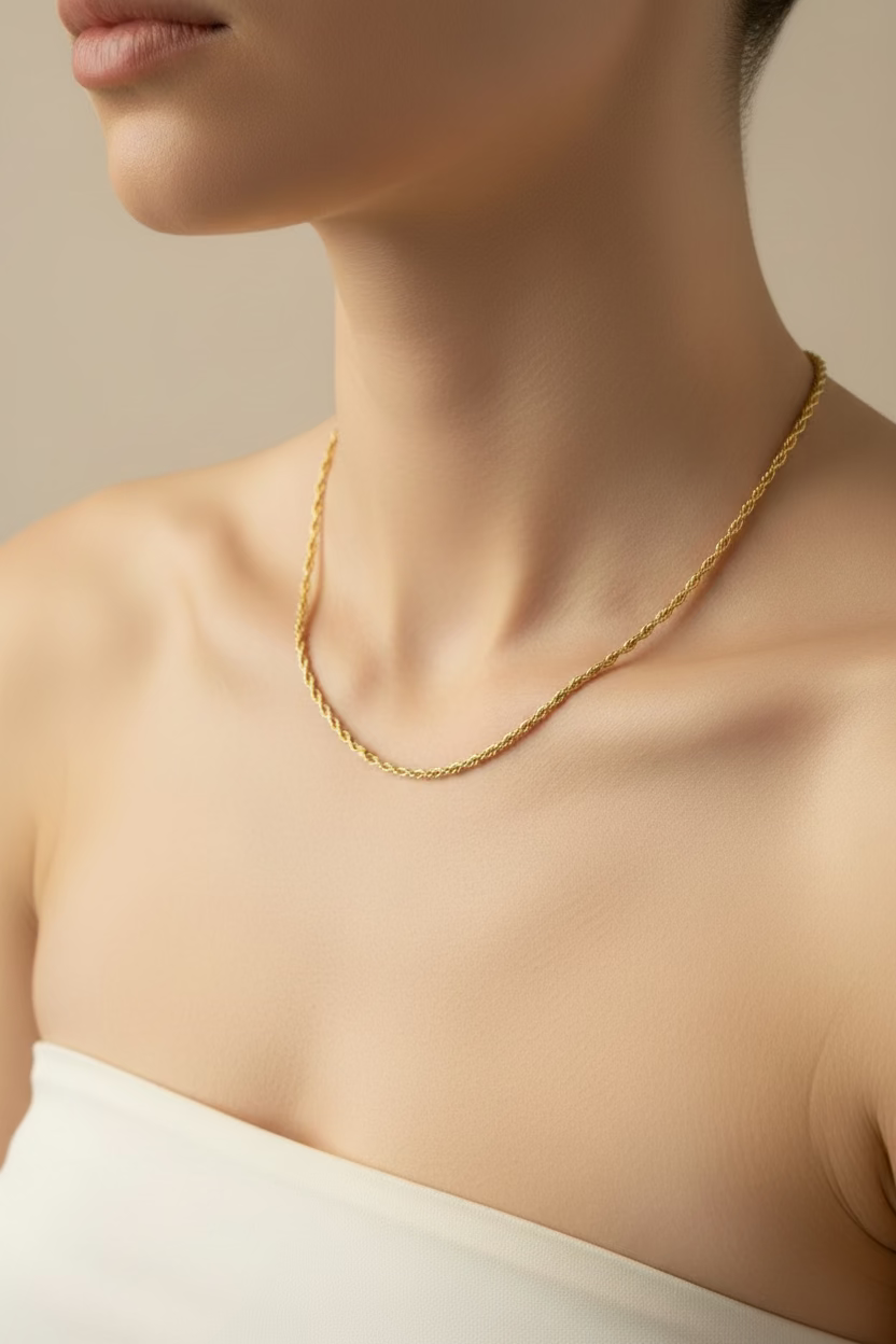 14K 22IN ROPE CHAIN NECKLACE 3N-55CM LCC-28450076