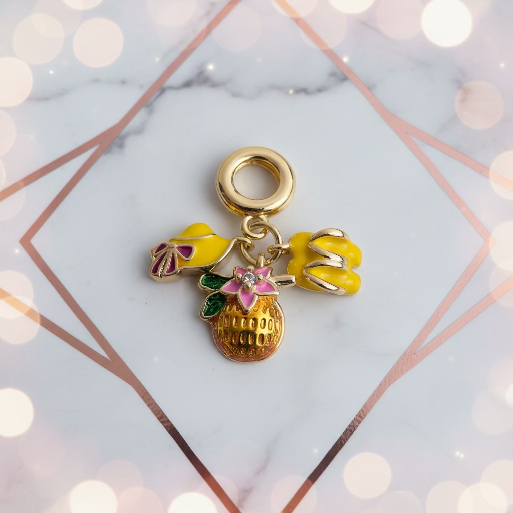 14K TROPICAL PARADISE PANDORA CHARM PENDANT