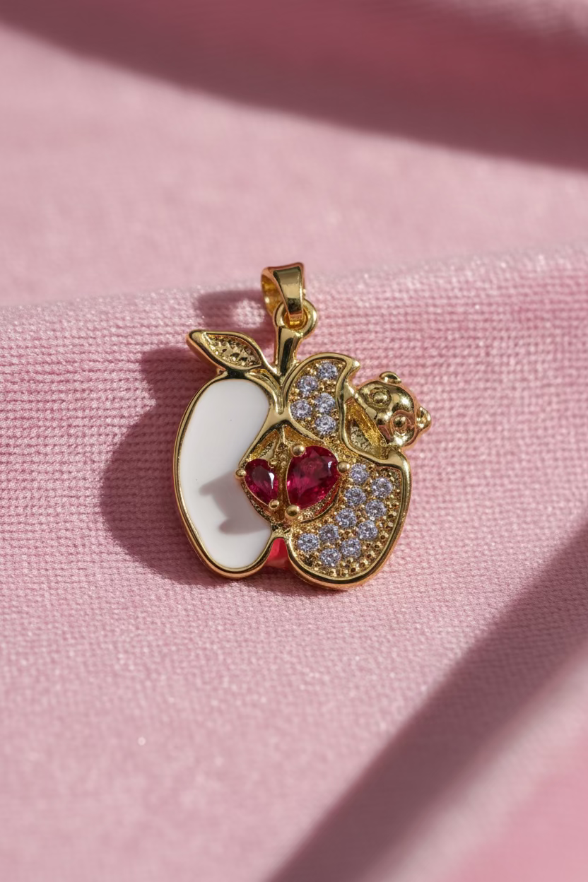 14K APPLE PENDANT