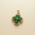 14K GREEN CLOVER PENDANT