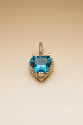 14K AQUA BLUE HEART PENDANT