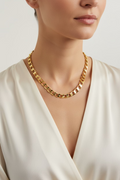 14K 18IN CONCAVE CUBAN LINK NECKLACE CHAIN 7.2N-45CM LCC-27210068