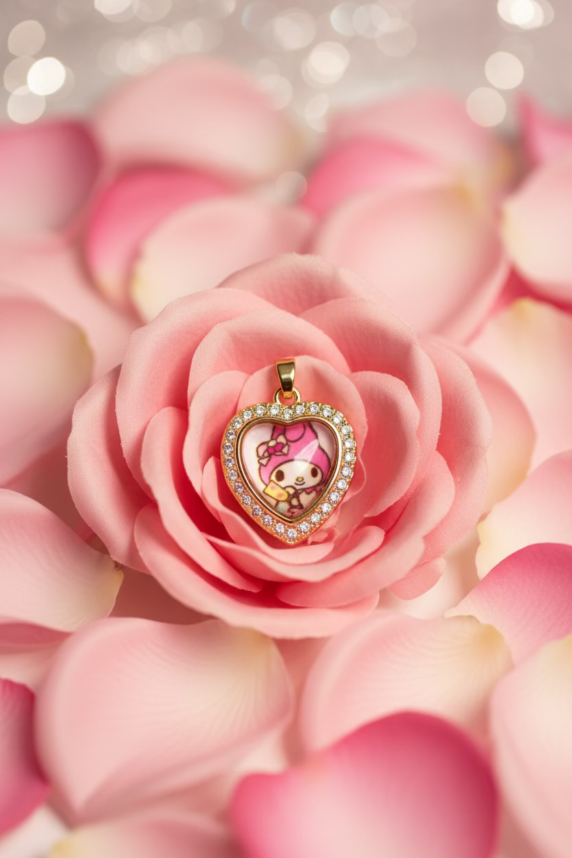14K MY MELODY HEART PENDANT