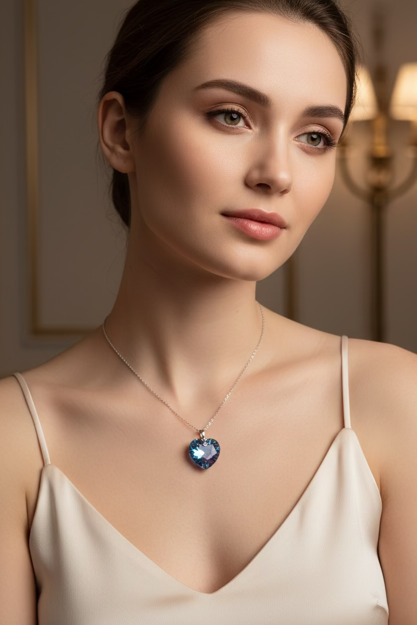 STS 18IN + EXT HEART SWAROVSKI CRYSTAL NECKLACE