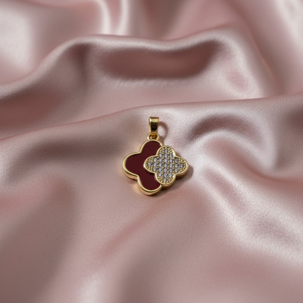 14K BURGUNDY PANDORA PENDANT CHARM