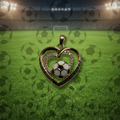 14K HEART SOCCER PENDANT