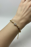 14K CLEAR OVAL BRACELET CM