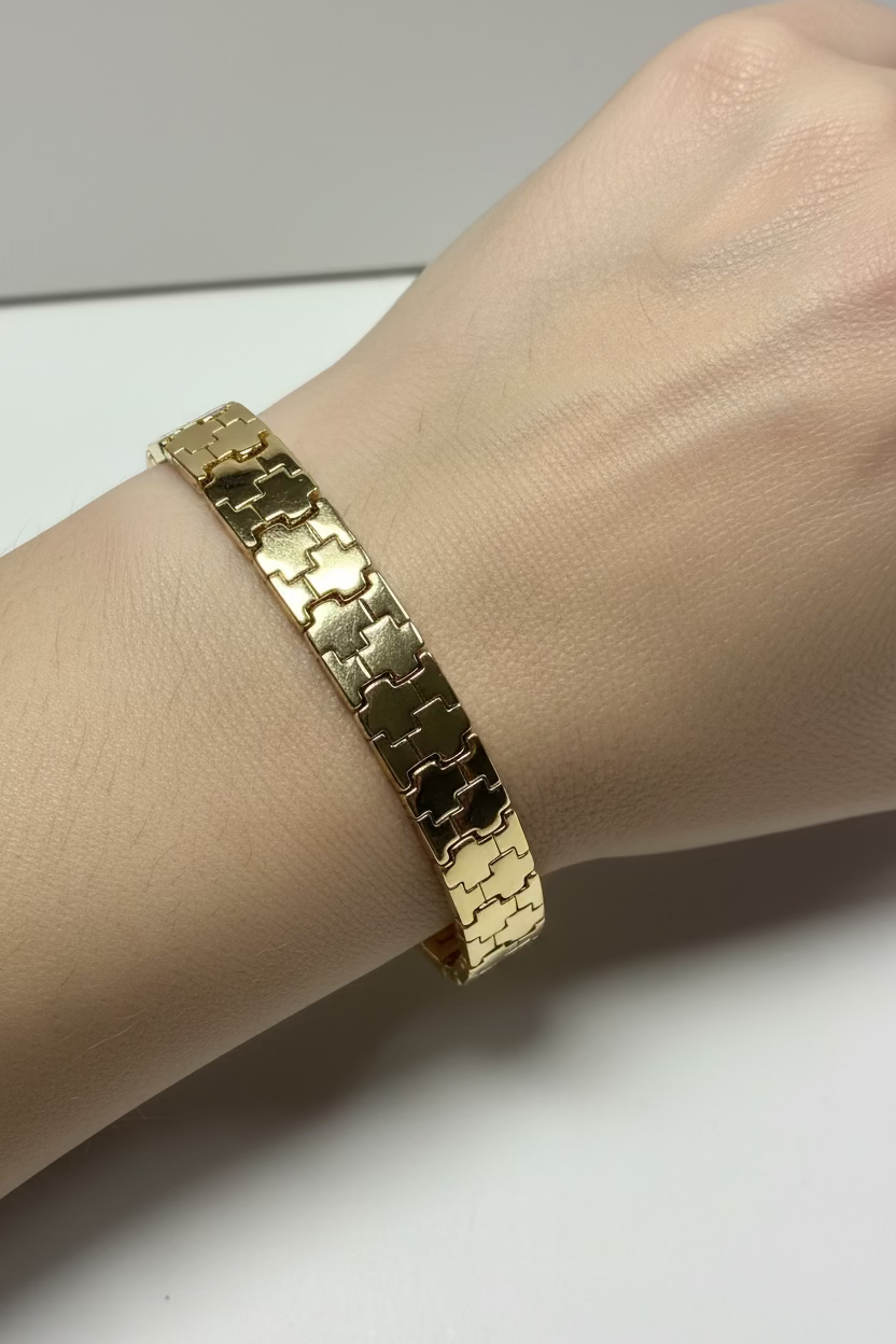 14K CROSS PUZZLE LINK BRACELET SL-23960001
