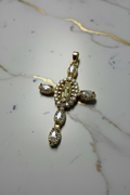 14K CLEAR VIRGIN CROSS PENDANT