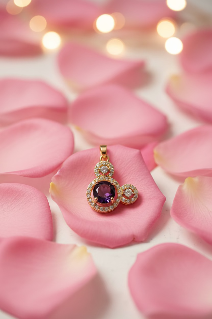 14K PURPLE MICKEY HEAD PENDANT