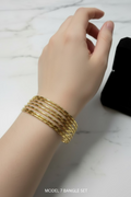 14K 7 PC DIAMOND CUT BANGLE SET 2N-62#