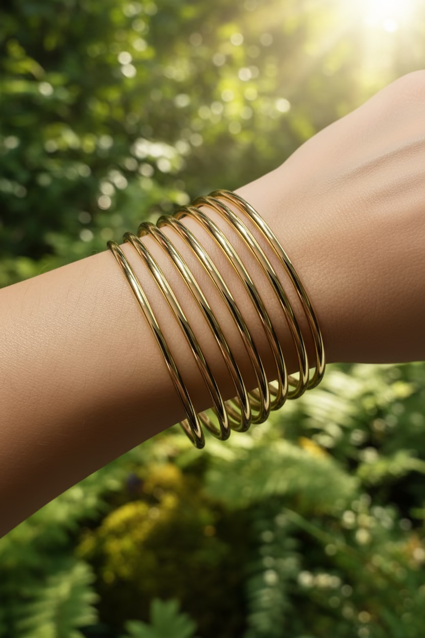 14K 7PC PLAIN BANGLE SET 3N-65# CH-10010030