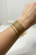 14k 7PC DIAMOND CUT BANGLE SET 2N-68# CH-10030287