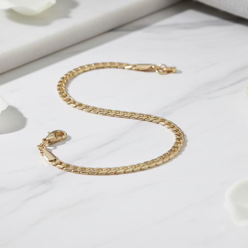 14K  CUBAN ANKLET 5N-27CM LCC-42240016