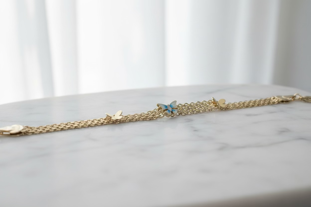14K Butterfly Bracelet 19CM PS-00730004