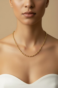 14K BEADED BALL CHAIN STYLE NECKLACE 3.2N--60CM LCC-29070037