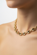 14K 18IN PUFFED GUCCI LINK NECKLACE CHAIN 8.5N-45CM TH-05150003