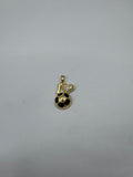 14K I LOVE SOCCER BLACK PENDANT