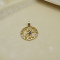 14K BOY HEART CIRCLE PENDANT