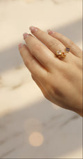 14K MULTI-COLOR CLOVER BYPASS RING