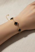 14K 7IN+2IN EXT BLACK CLOVER CRYSTAL BRACELET GT-08890009