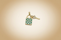 14K GREEN LOCK & KEY PENDANT